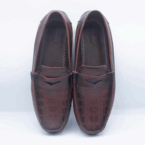 Men’s Slip-on Leather Shoes in Deep Brown GS34