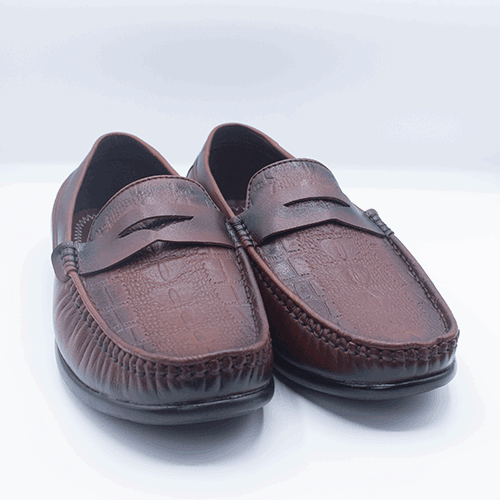Men’s Slip-on Leather Shoes in Deep Brown GS34