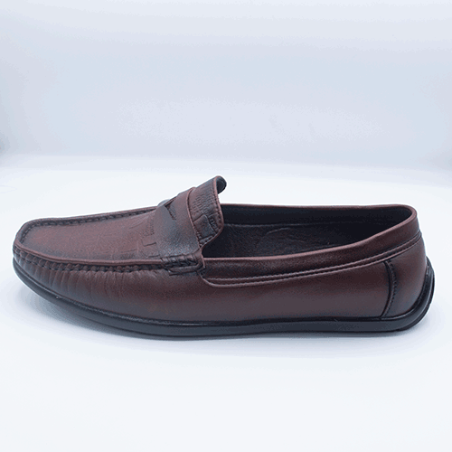 Men’s Slip-on Leather Shoes in Deep Brown GS34