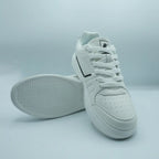 Unisex Low-Top Sneakers Classic White with Black, Red & Green Detail
