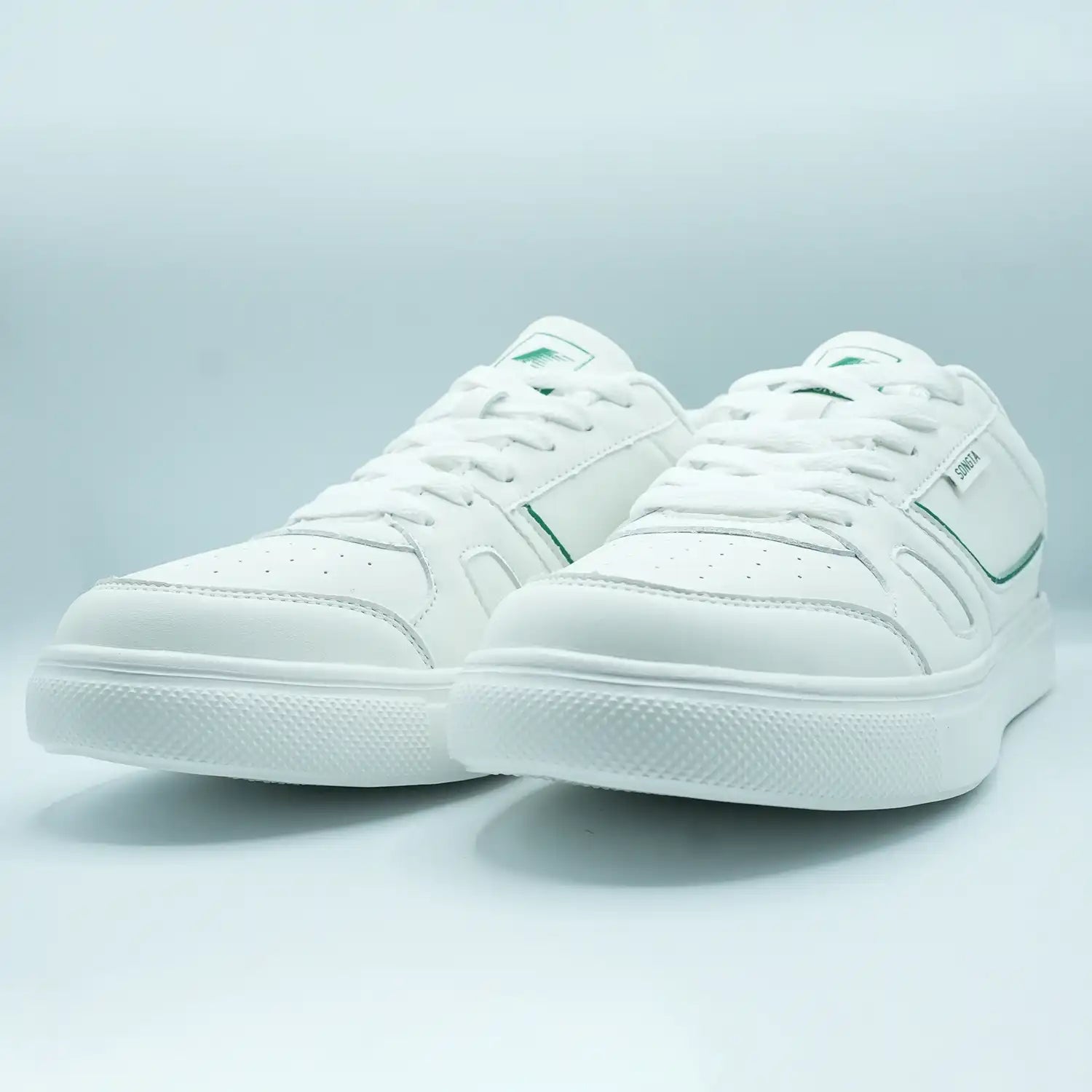 Unisex Low-Top Sneakers Classic White with Black, Red & Green Detail