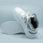 Trendy White Sneakers for Men – Sporty Street Style with Graphic Side Design