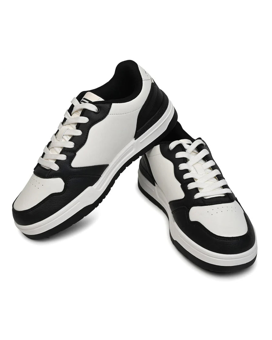 Pair of Bond Street men's white and black casual sneakers by GoldStar Nepal, Jutapasal code GS171
