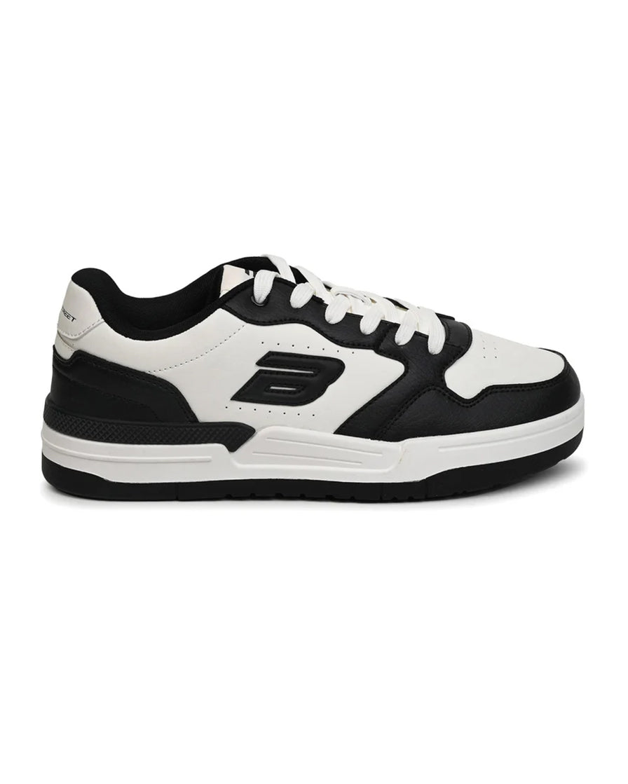 Bond Street men's white and black casual sneakers, PU upper, lace-up — GS171 by GoldStar at Jutapasal Nepal