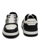 Back view of Bond Street men's white sneakers showing black padded collar and heel counter, GoldStar Nepal