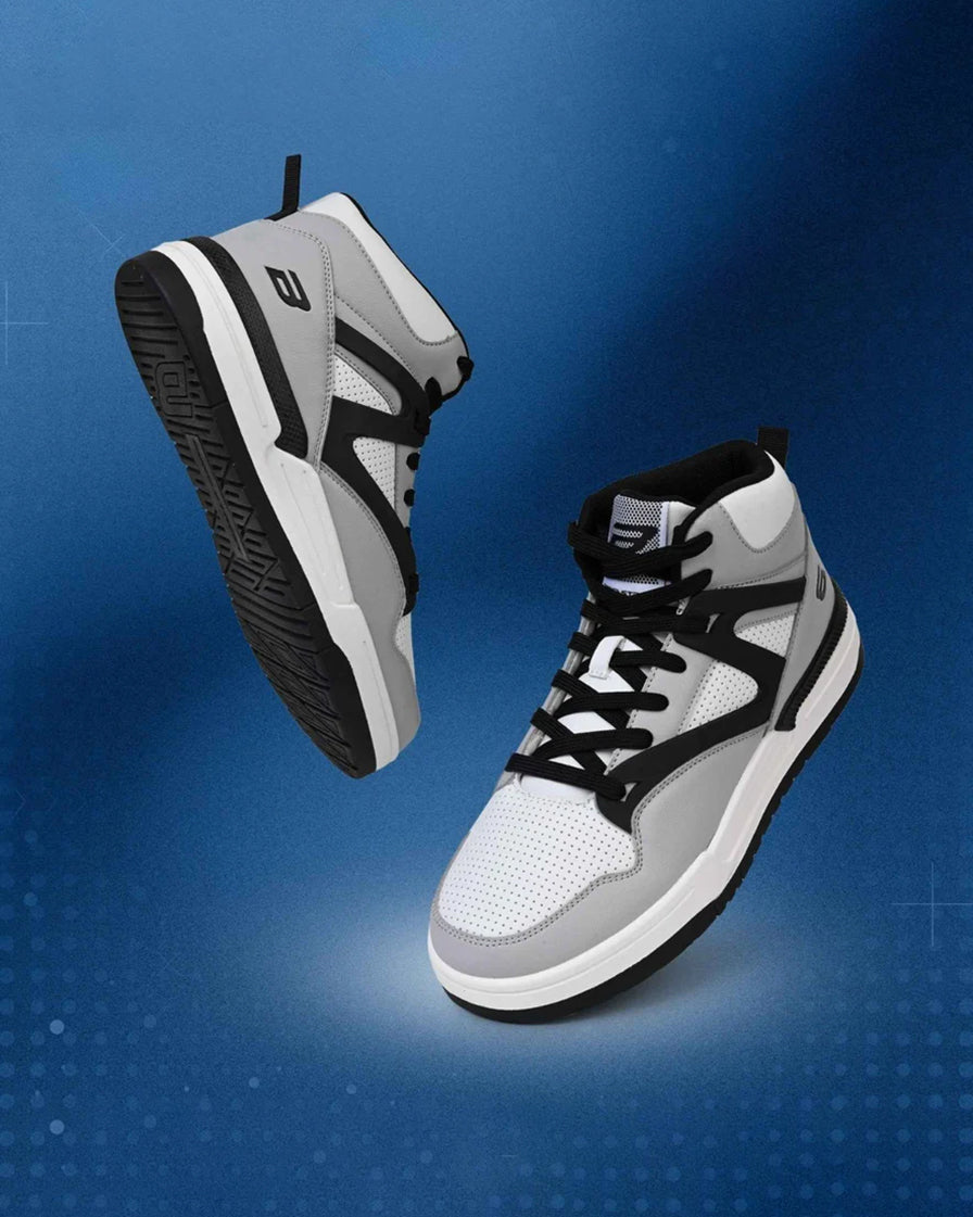 Bond Street Men's Grey &amp; Black Casual Sneakers GS172