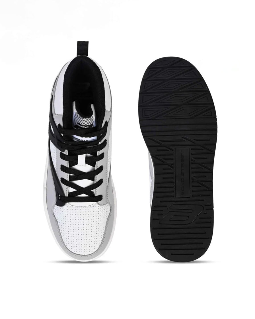 Bond Street Men's Grey &amp; Black Casual Sneakers GS172
