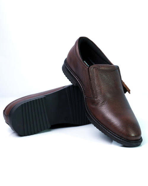 GoldStar Republic Leather GS176 brown genuine leather slip-on loafers for men