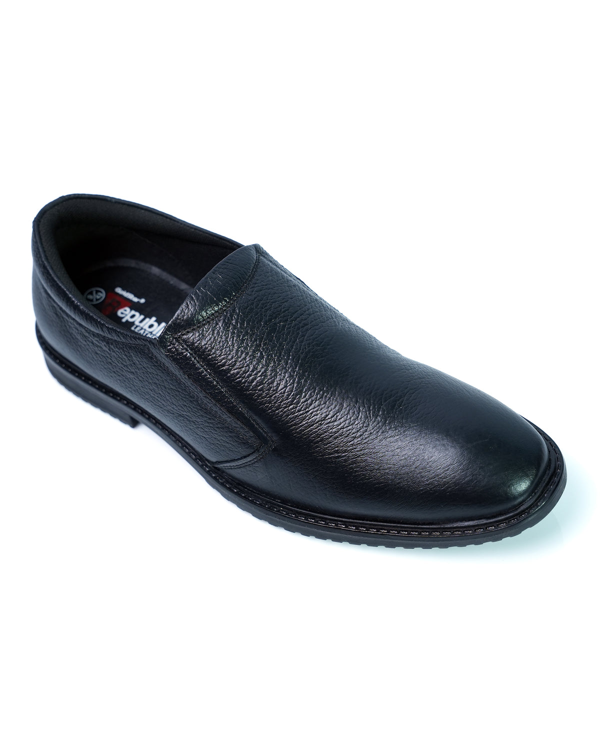GoldStar Republic Leather GS176 black genuine leather slip-on loafers for men