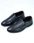 GoldStar Republic Leather GS176 black genuine leather slip-on loafers for men