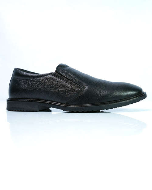 GoldStar Republic Leather GS176 black genuine leather slip-on loafers for men