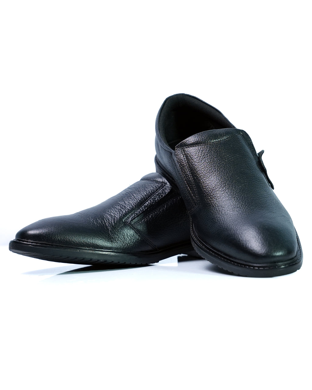 GoldStar Republic Leather GS176 black genuine leather slip-on loafers for men