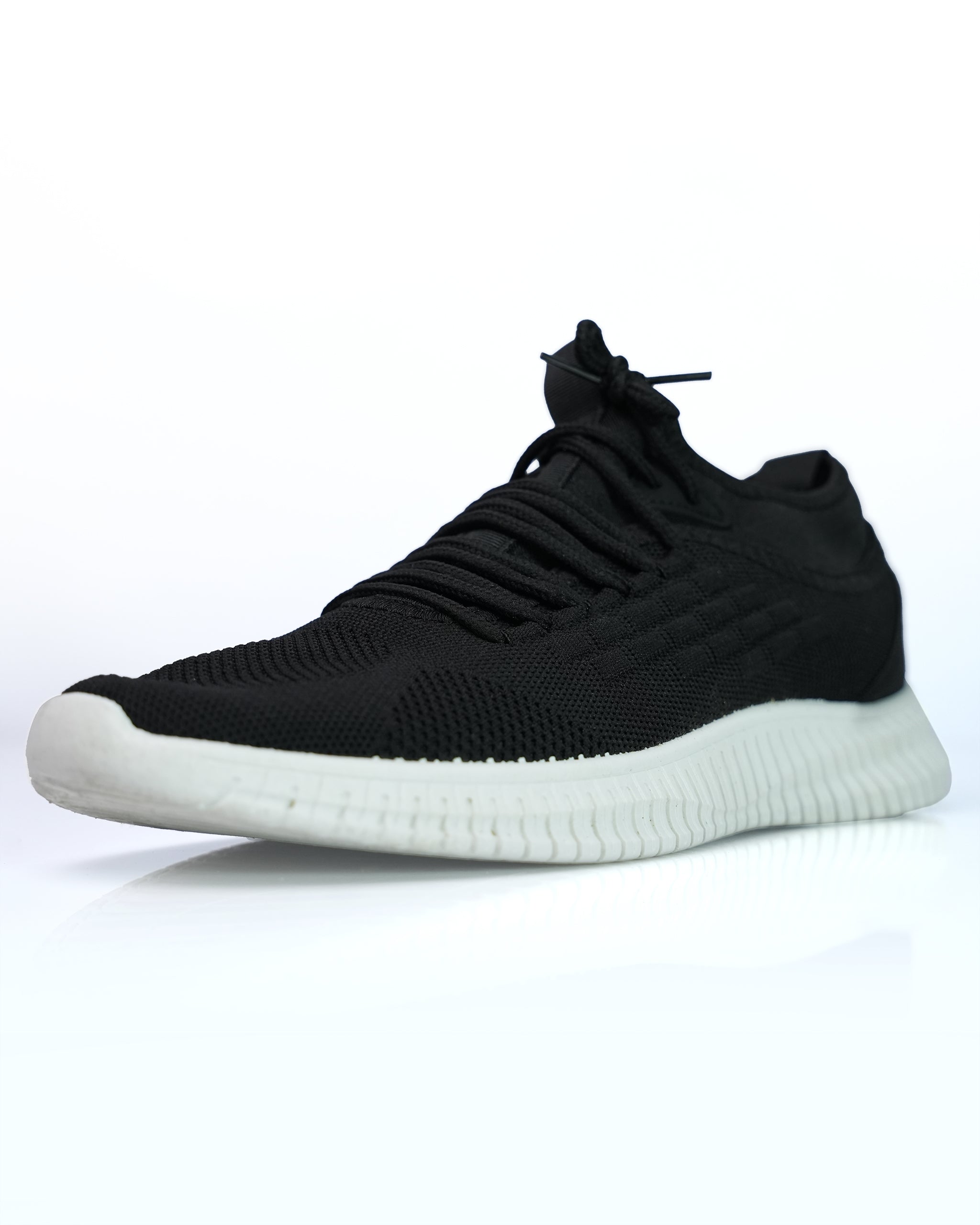 Goldstar Black Flyknit Casual Running Shoes For Men GS160
