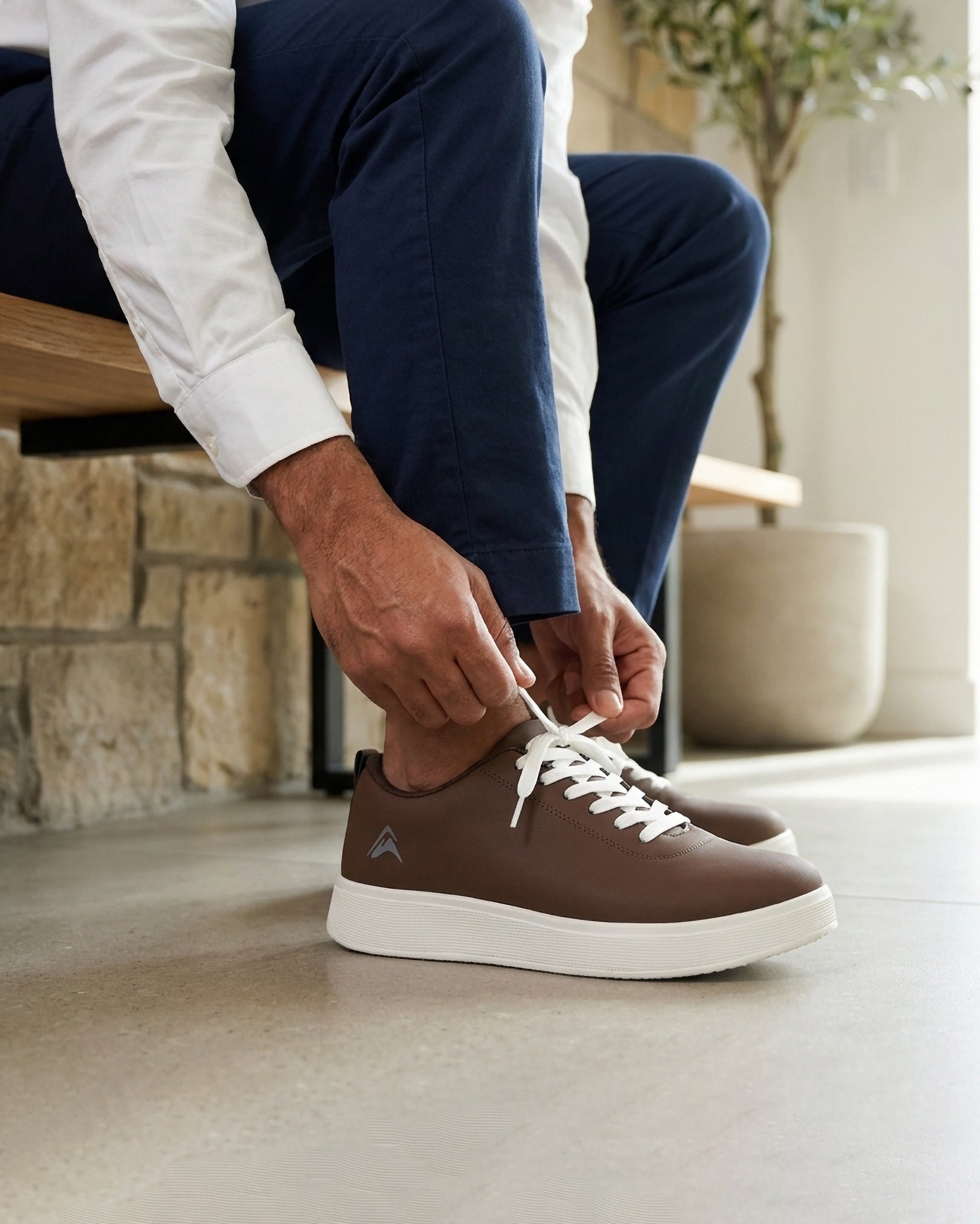 Goldstar Coffee Brown Minimalist Casual Sneakers For Men GS159