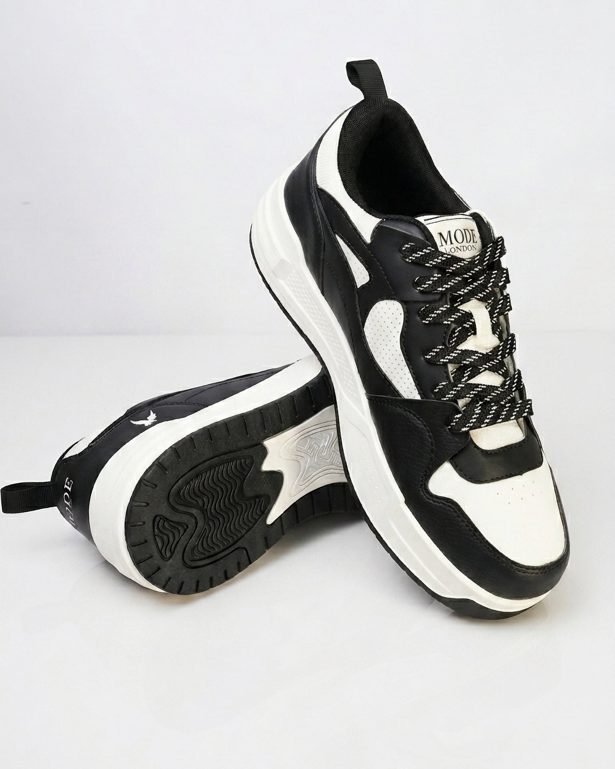 Goldstar Black Off-White Chunky Casual Sneakers For Men GS161