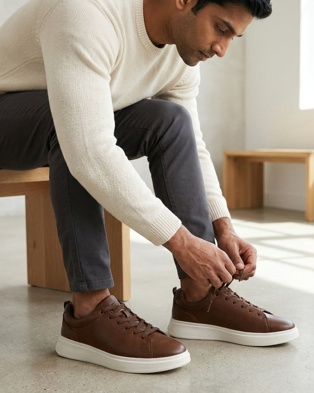 Goldstar Dark Brown Casual Low-Top Sneakers For Men GS167