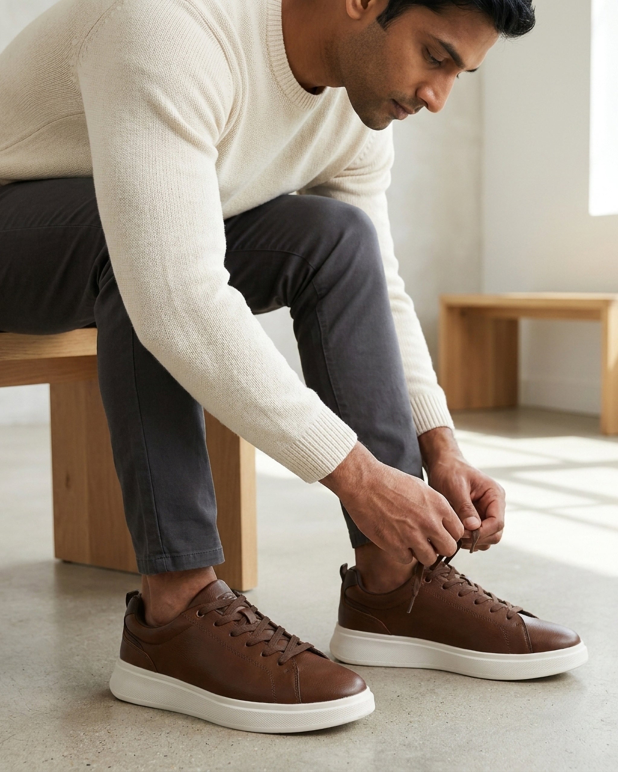 Goldstar Dark Brown Casual Low-Top Sneakers For Men GS167