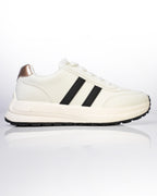 Goldstar White Black Stripe Retro Running Shoes For Women LS005