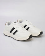 Goldstar White Black Stripe Retro Running Shoes For Women LS005
