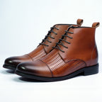 Men's Two‑Tone Leather Dress Boots [GS107]