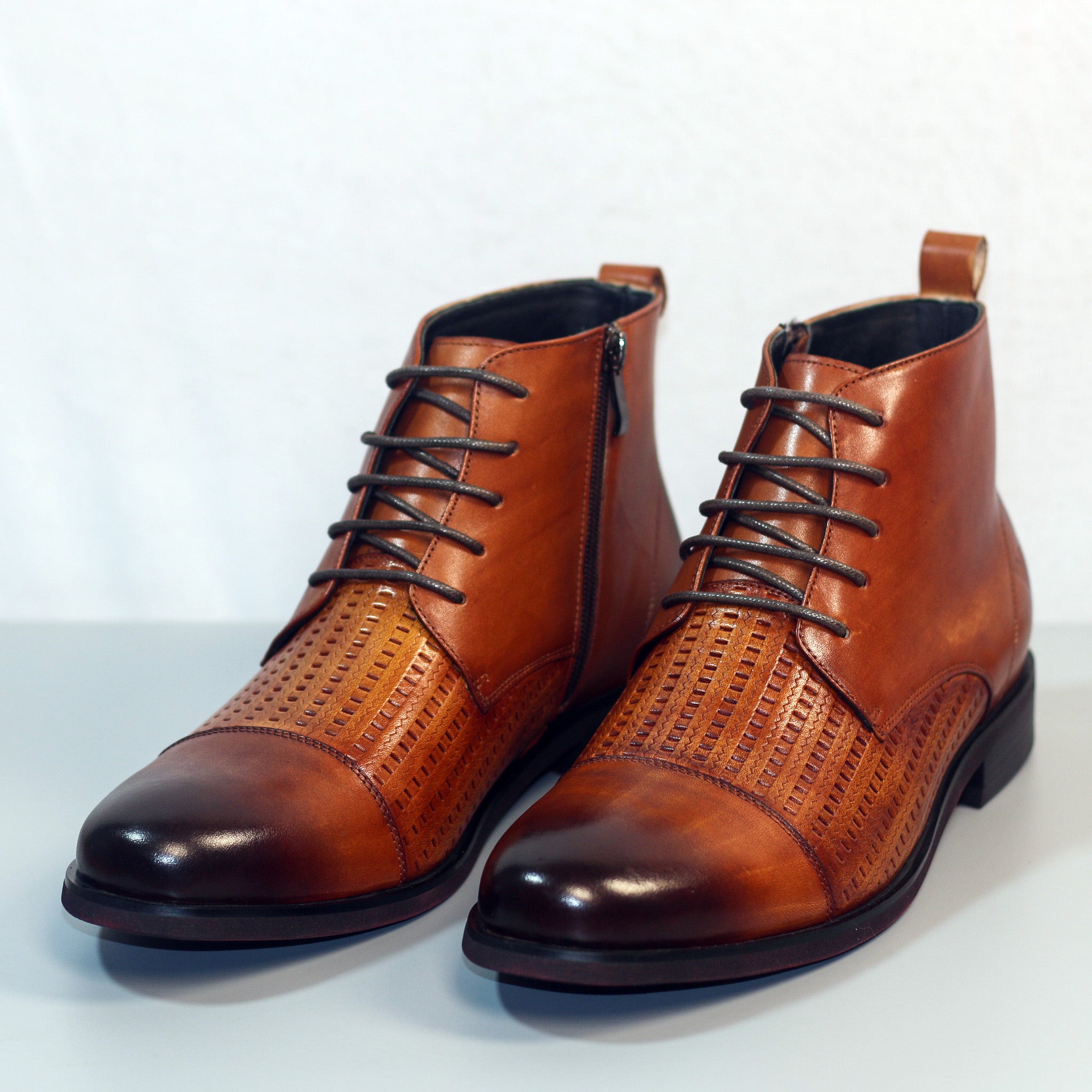 Men's Two‑Tone Leather Dress Boots [GS107]