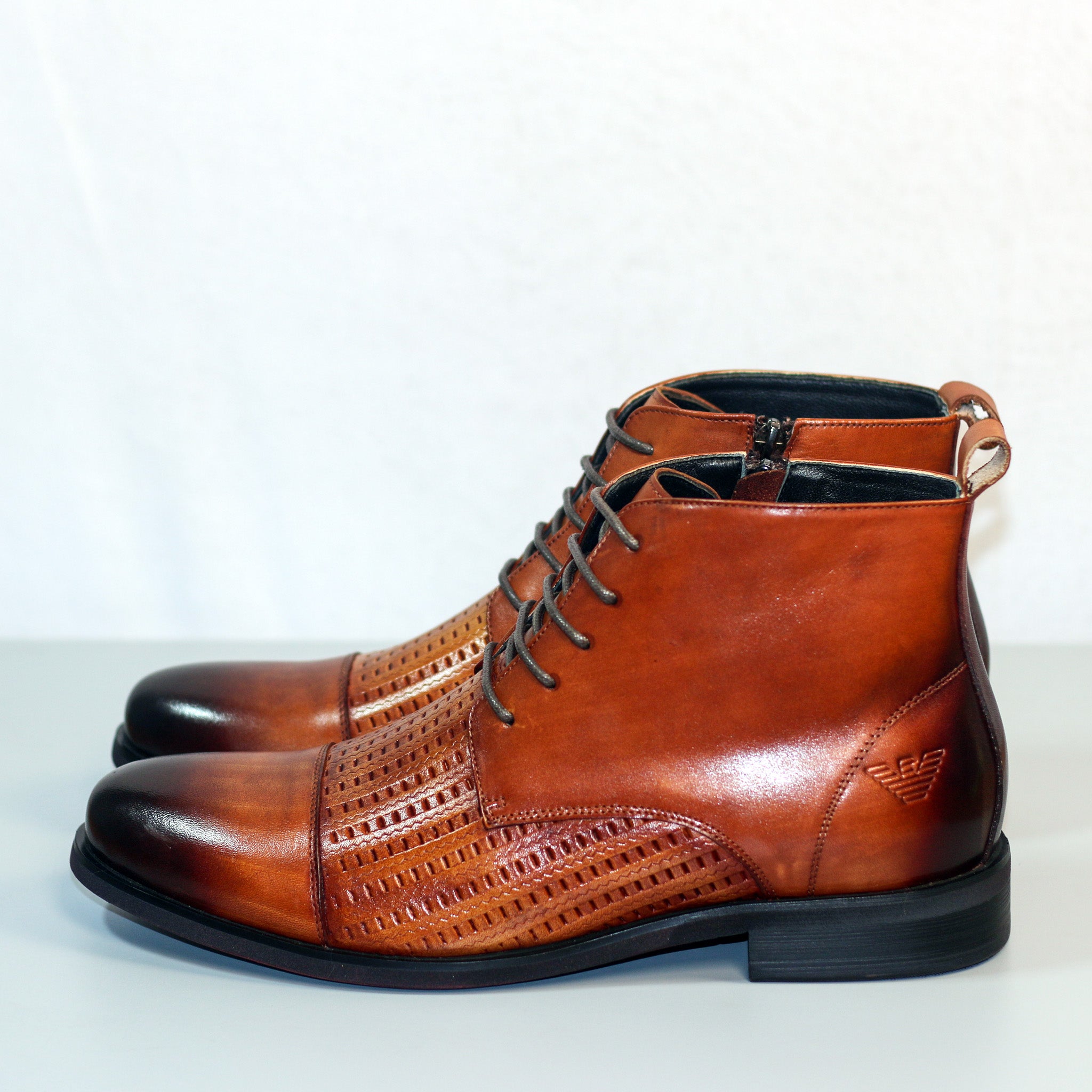 Men's Two‑Tone Leather Dress Boots [GS107]