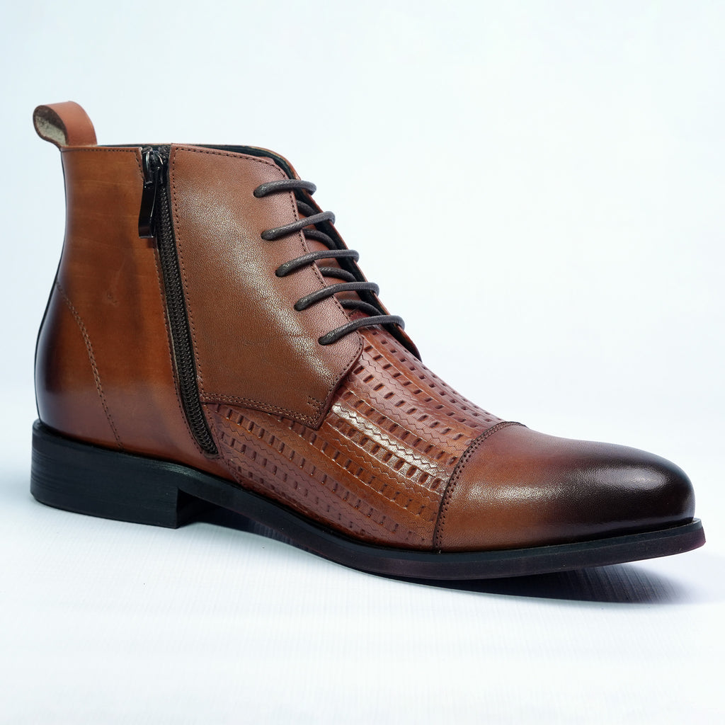 Men's Two‑Tone Leather Dress Boots [GS107]