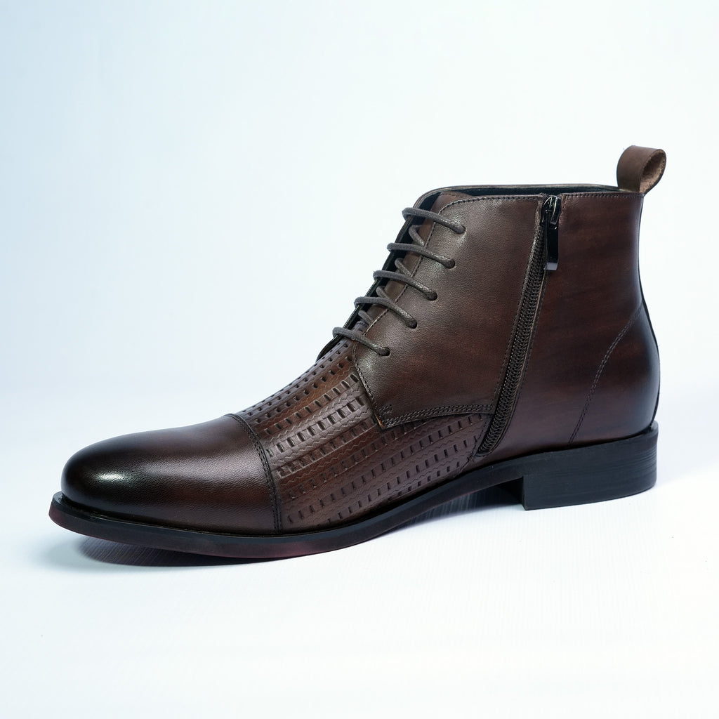 Men's Two‑Tone Leather Dress Boots [GS107]