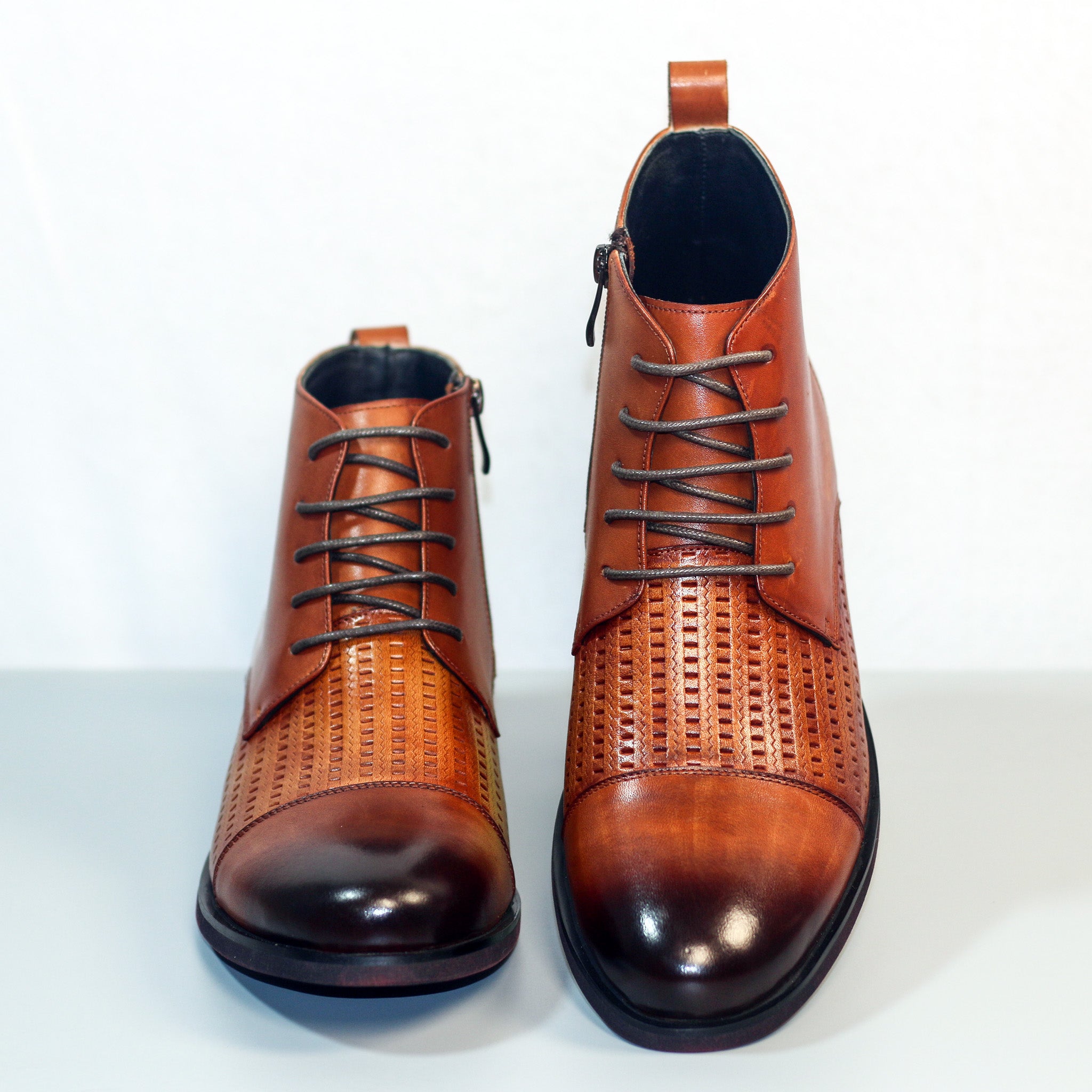 Men's Two‑Tone Leather Dress Boots [GS107]