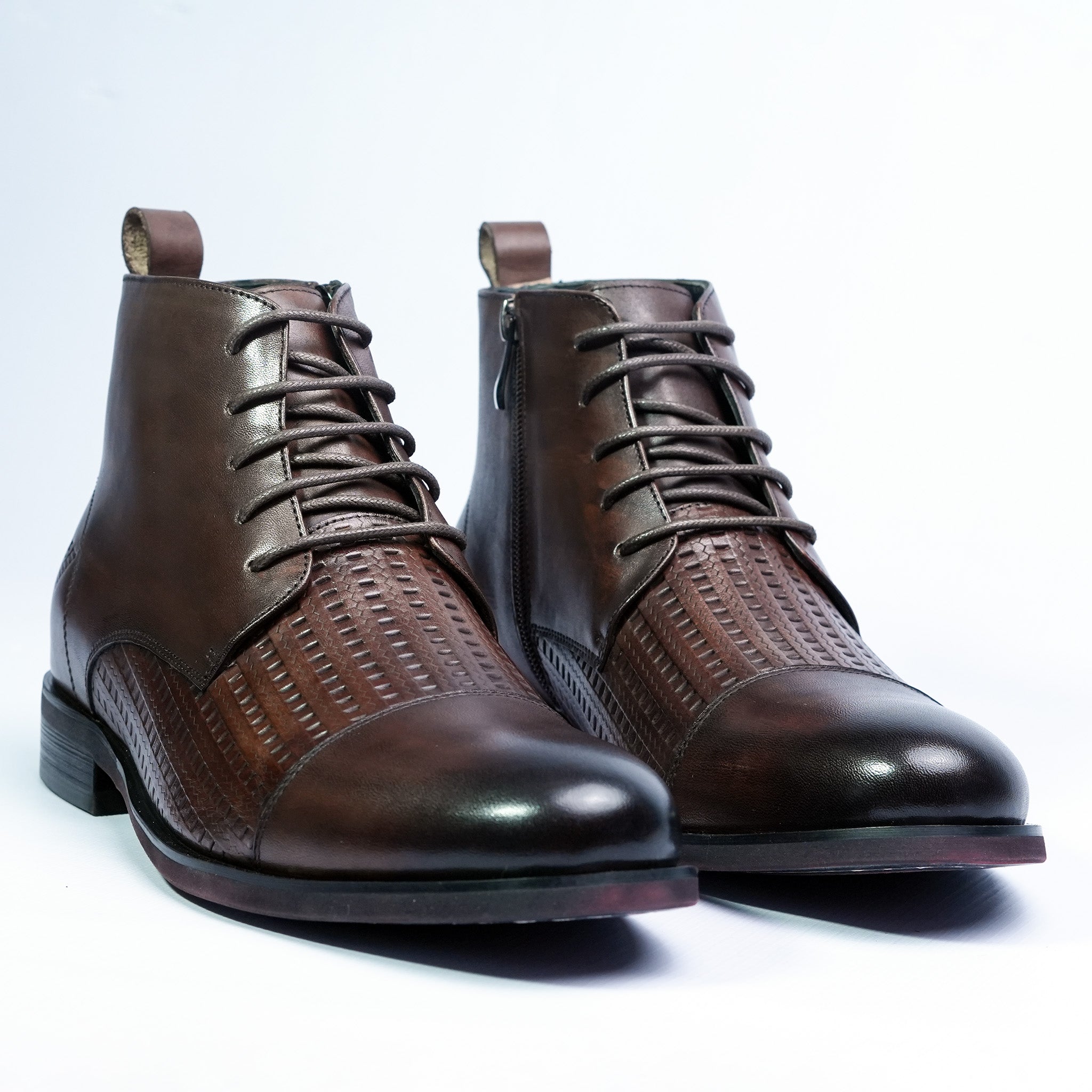 Men's Two‑Tone Leather Dress Boots [GS107]