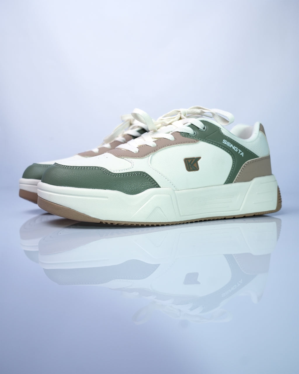 SONGTA White Beige Olive Casual Sneakers For Men GS169
