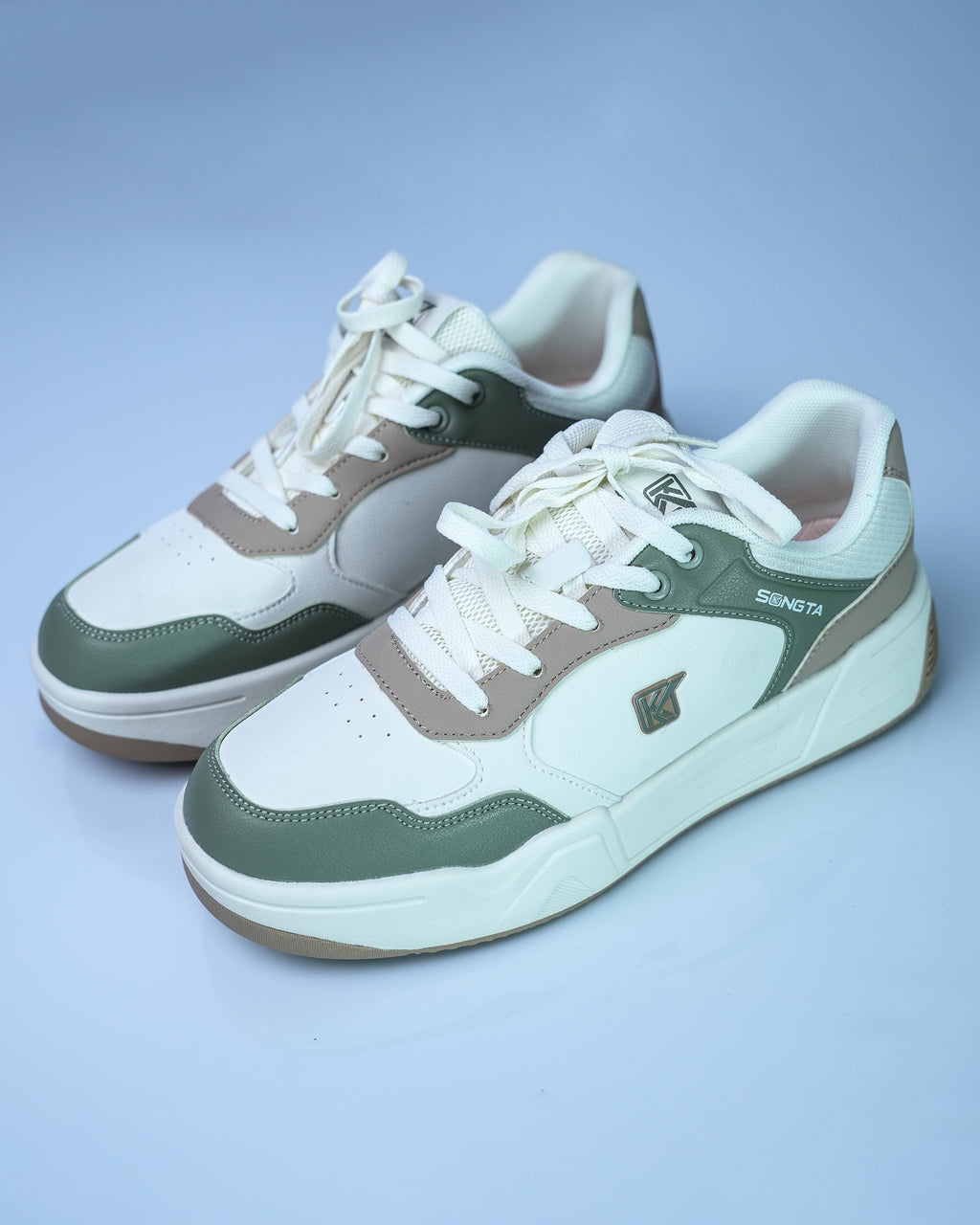 SONGTA White Beige Olive Casual Sneakers For Men GS169