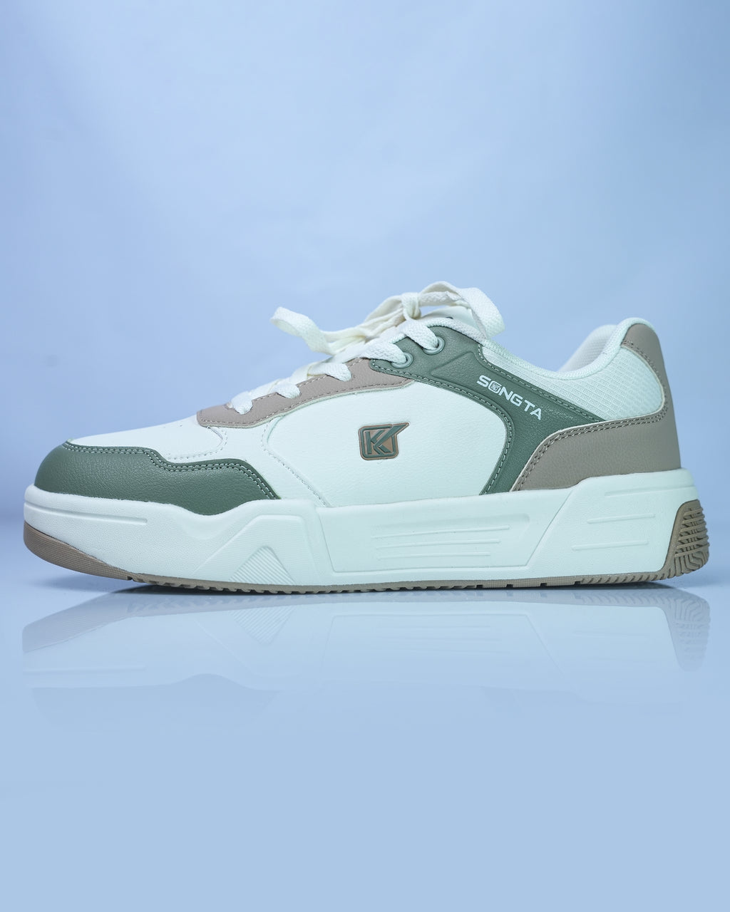 SONGTA White Beige Olive Casual Sneakers For Men GS169