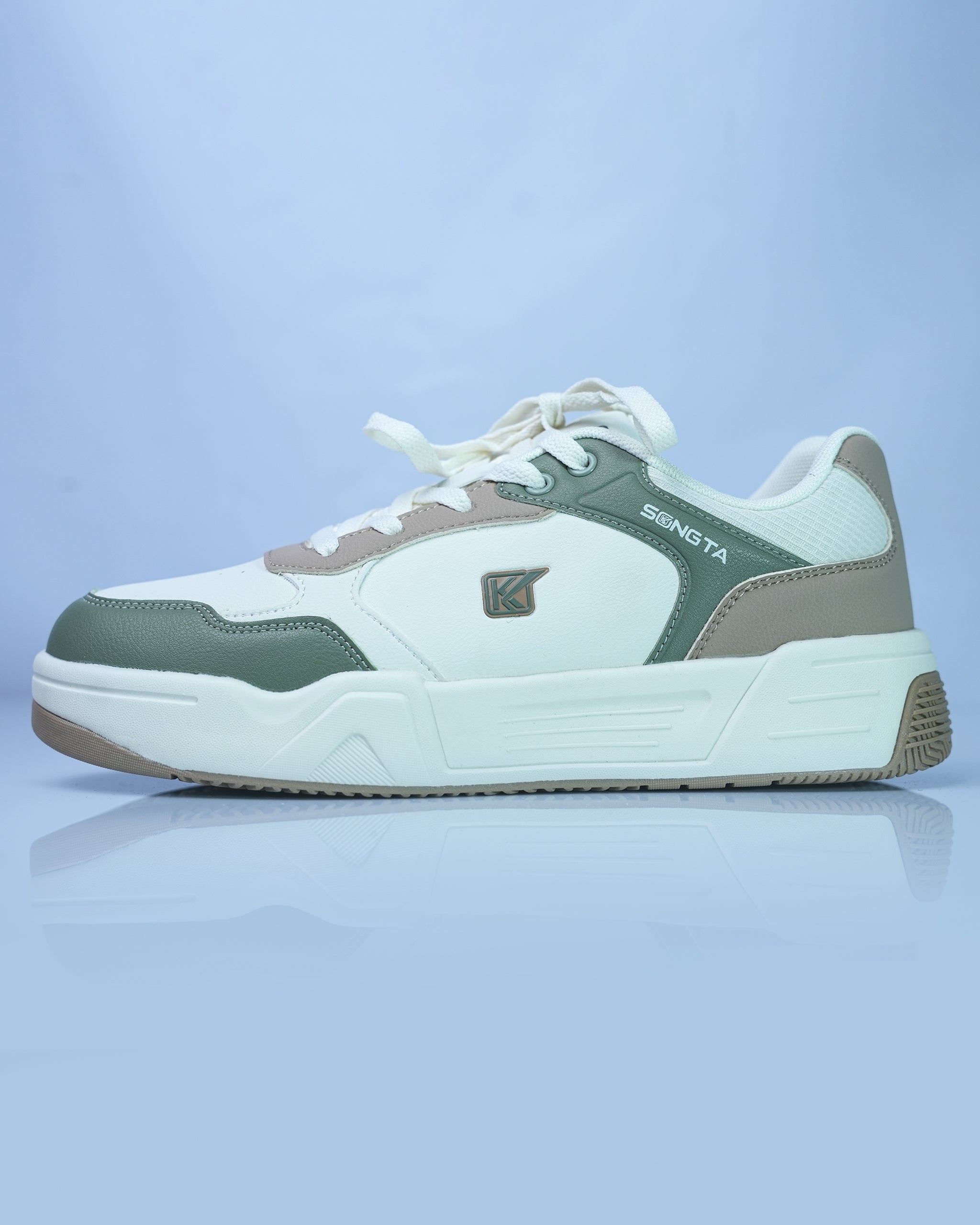 SONGTA White Beige Olive Casual Sneakers For Men GS169