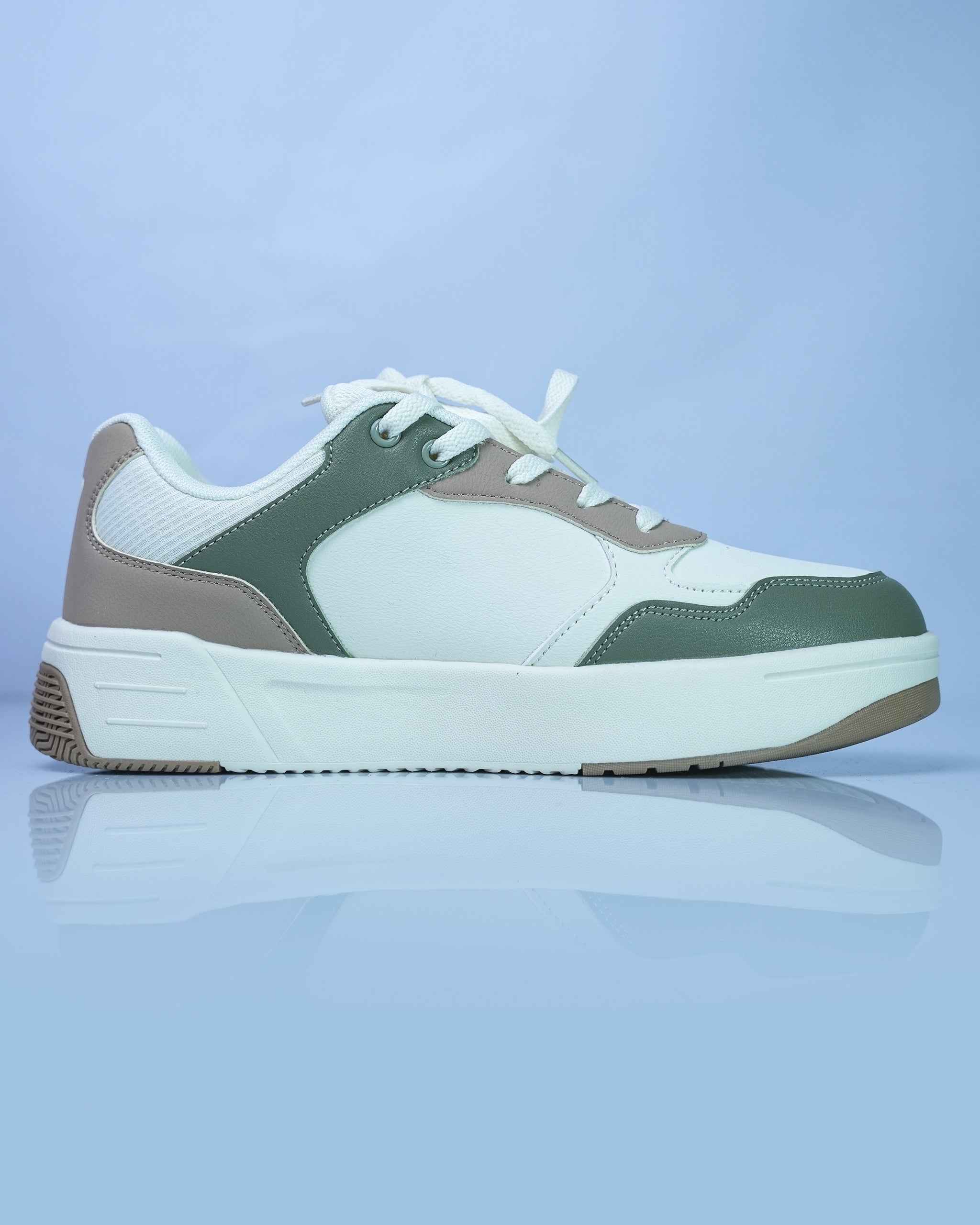 SONGTA White Beige Olive Casual Sneakers For Men GS169