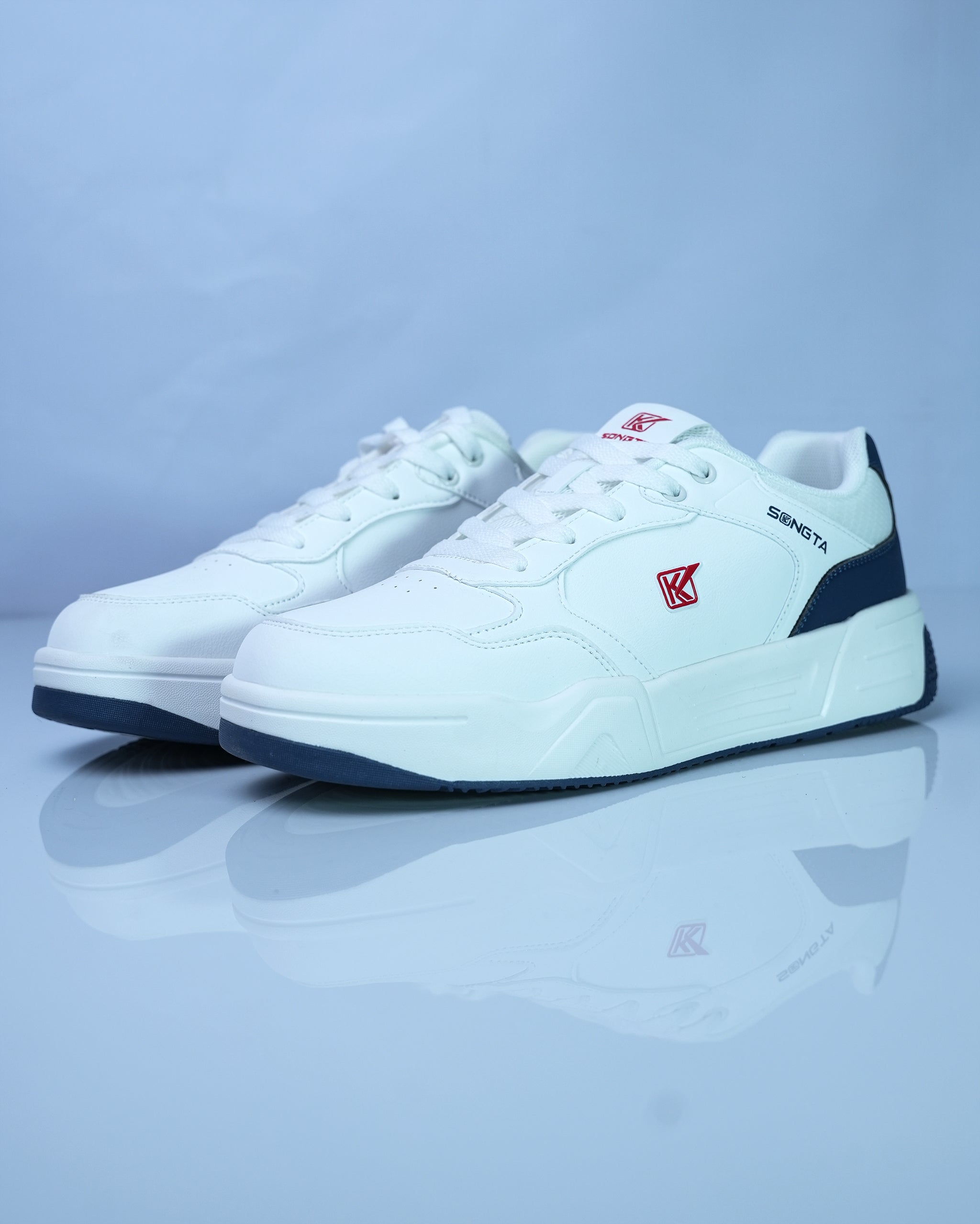 SONGTA White Navy Casual Sneakers For Men GS170