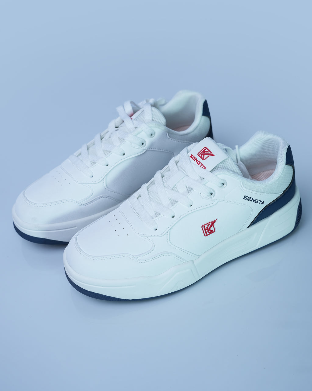 SONGTA White Navy Casual Sneakers For Men GS170