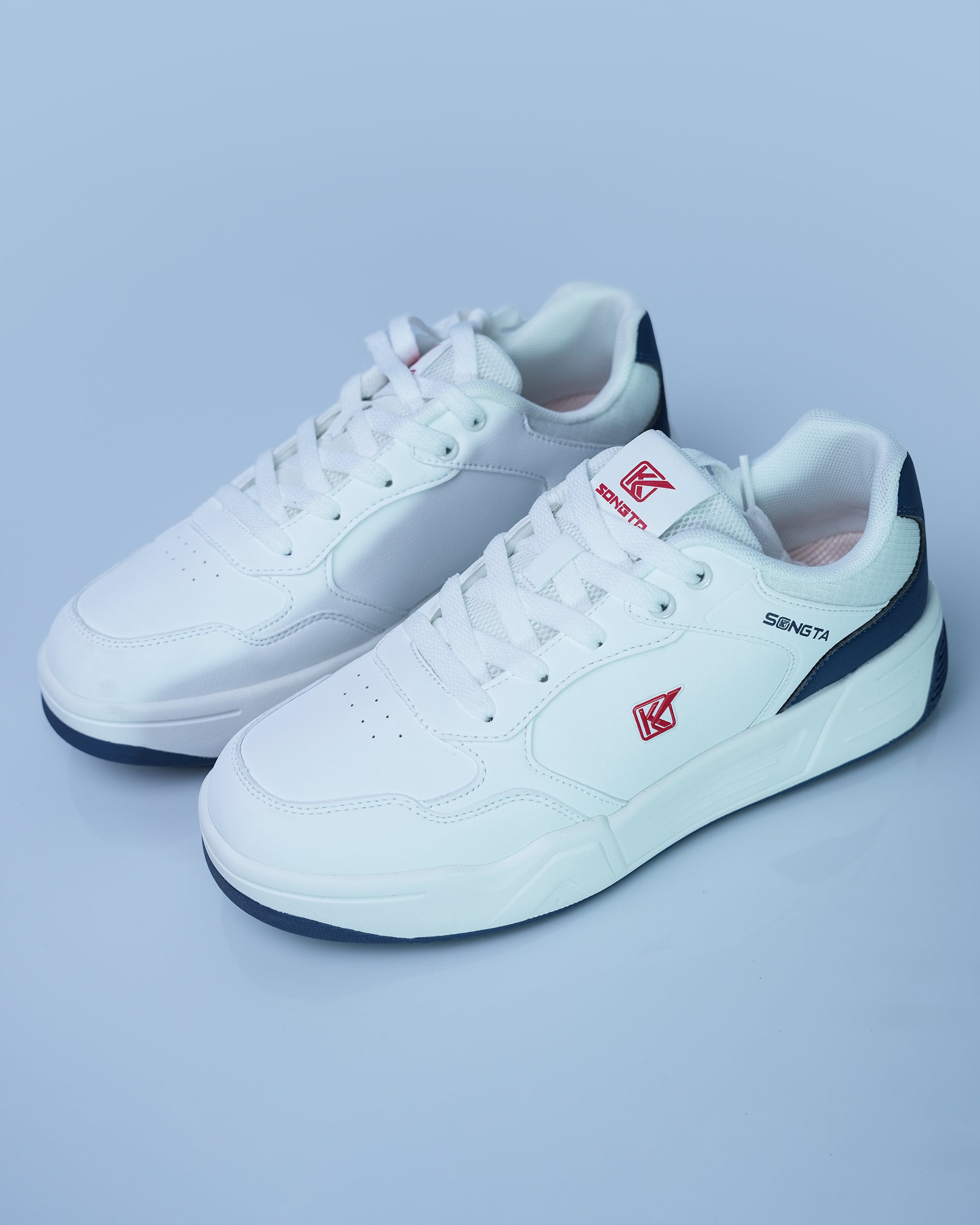 SONGTA White Navy Casual Sneakers For Men GS170