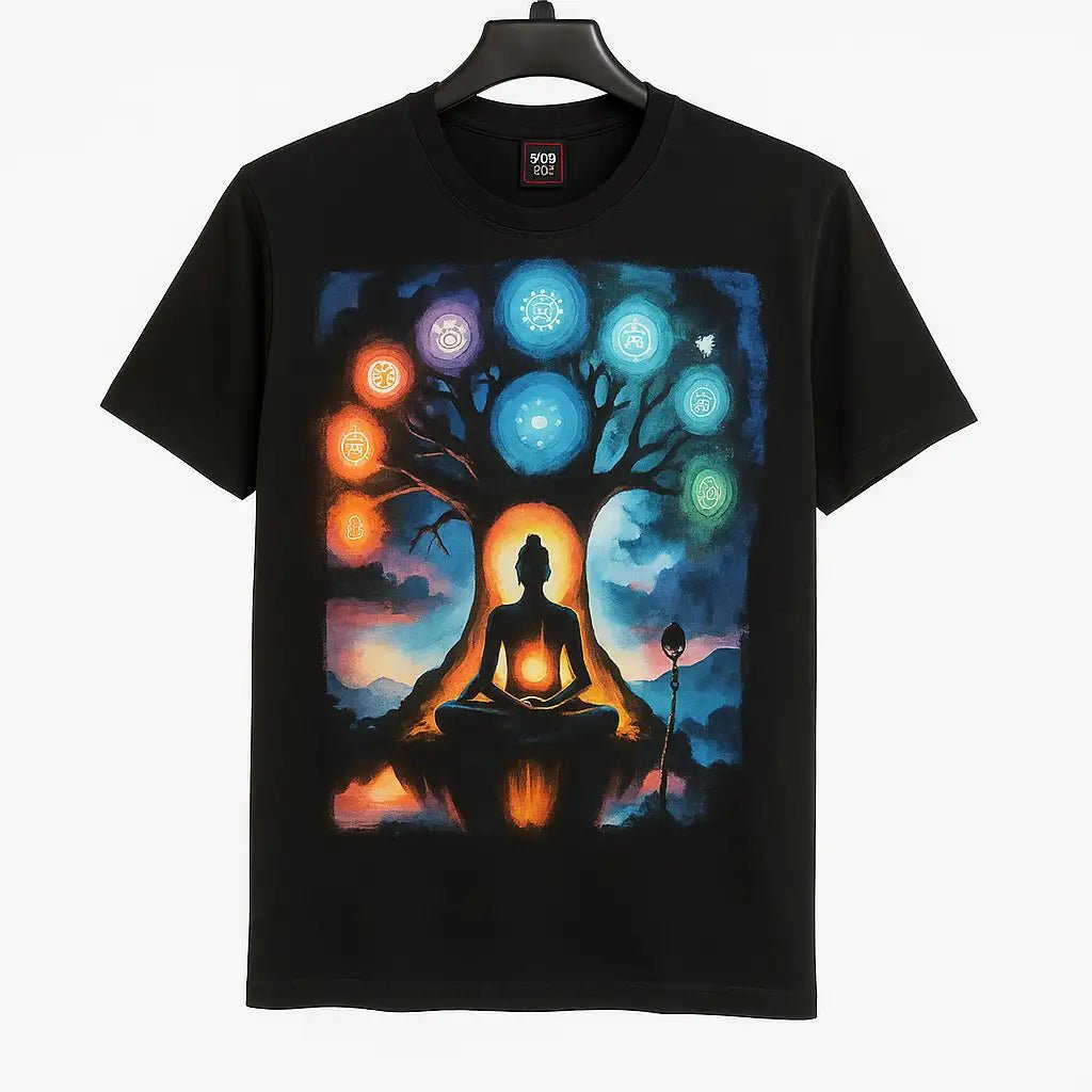 Black T-shirt Featuring a Colorful Graphic Print GC22 - Jutapasal