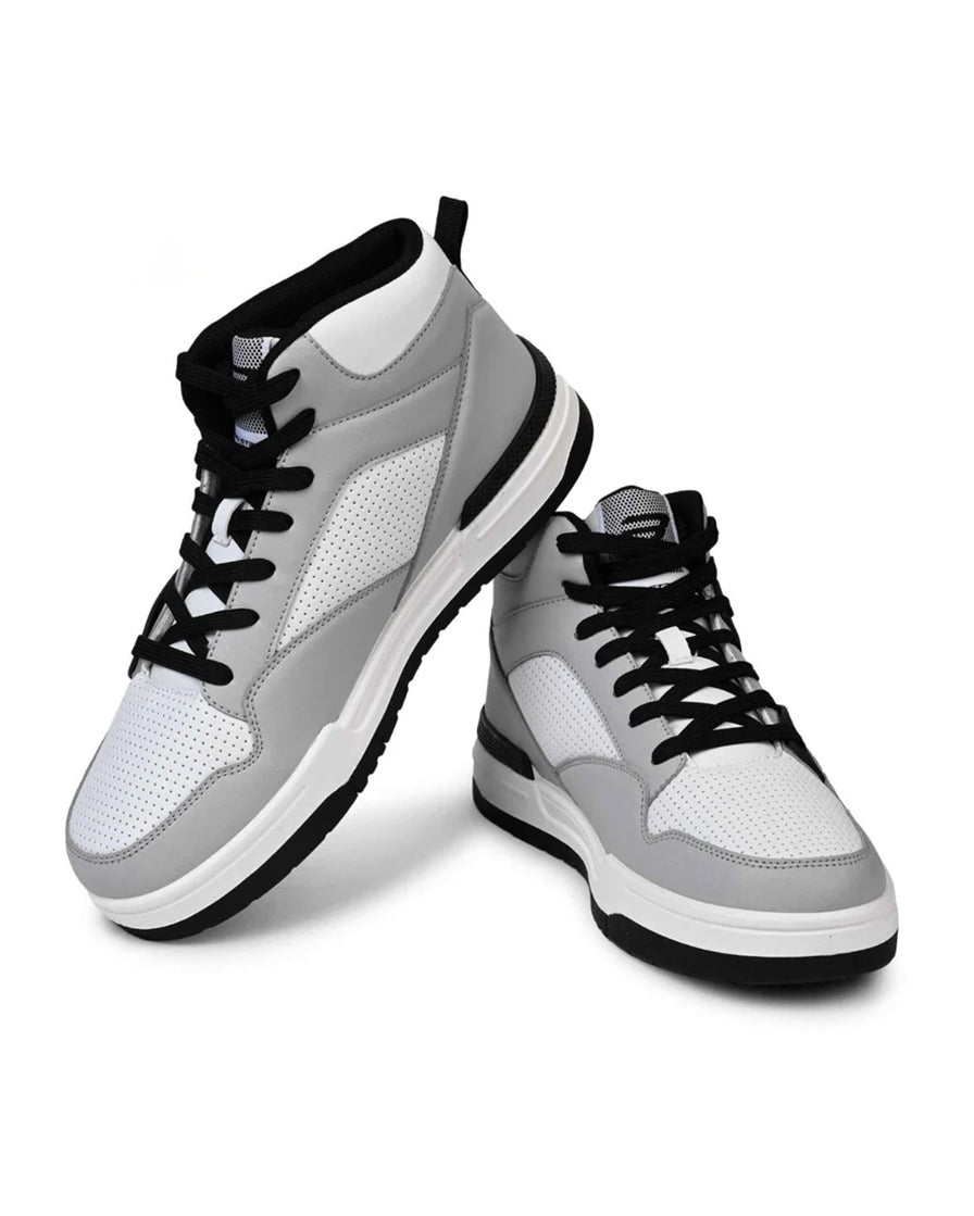 Bond Street Men's Grey &amp; Black Casual Sneakers GS172 - Jutapasal