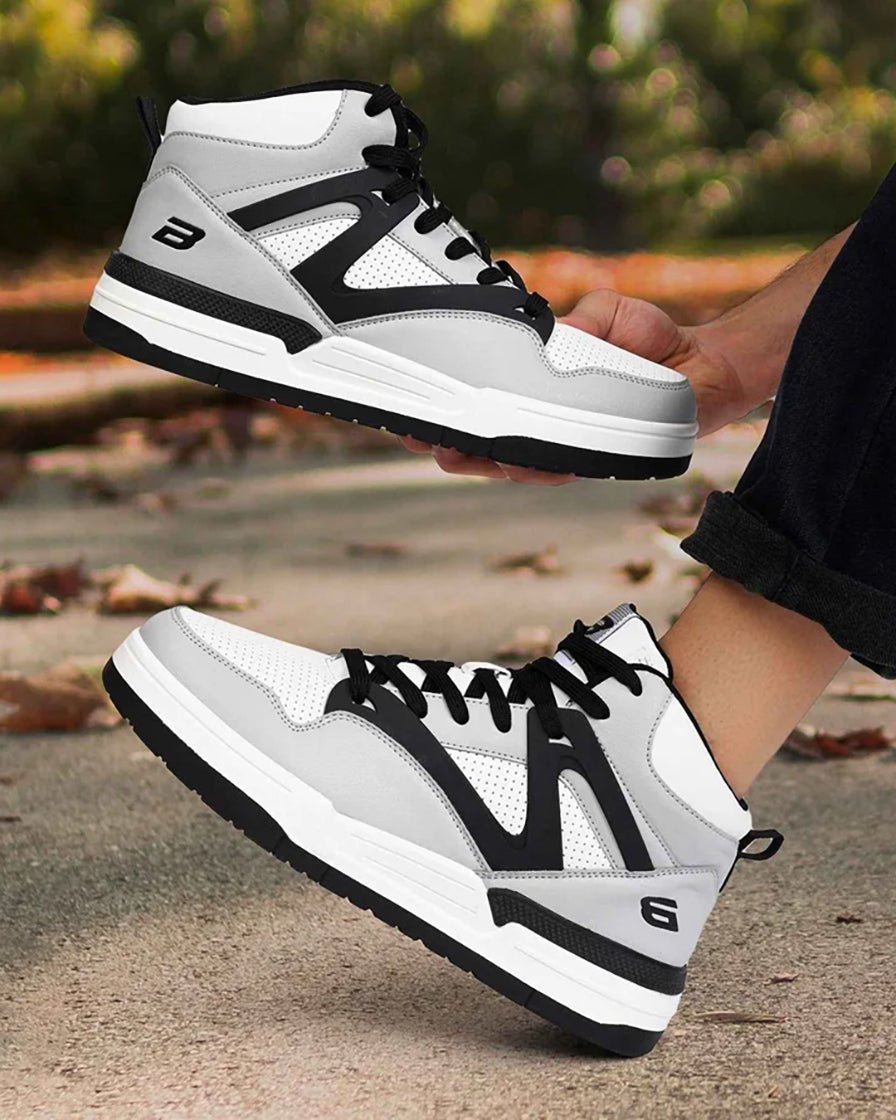 Bond Street Men's Grey &amp; Black Casual Sneakers GS172 - Jutapasal