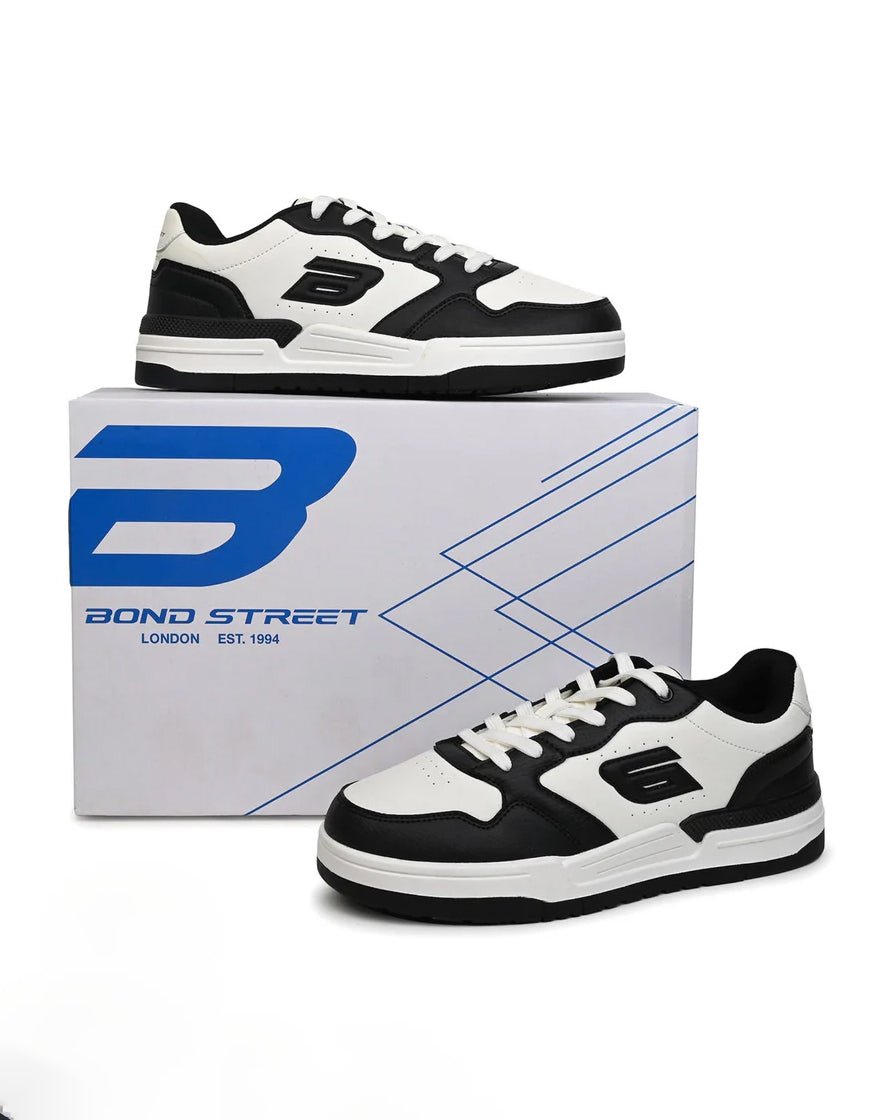 Bond Street Men's White &amp; Black Casual Sneakers GS171 - Jutapasal