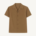 Casual Cedar Brown Collar Linen Shirt for Men GC37 - Jutapasal