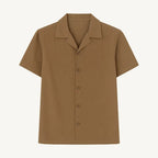 Casual Cedar Brown Collar Linen Shirt for Men GC37 - Jutapasal