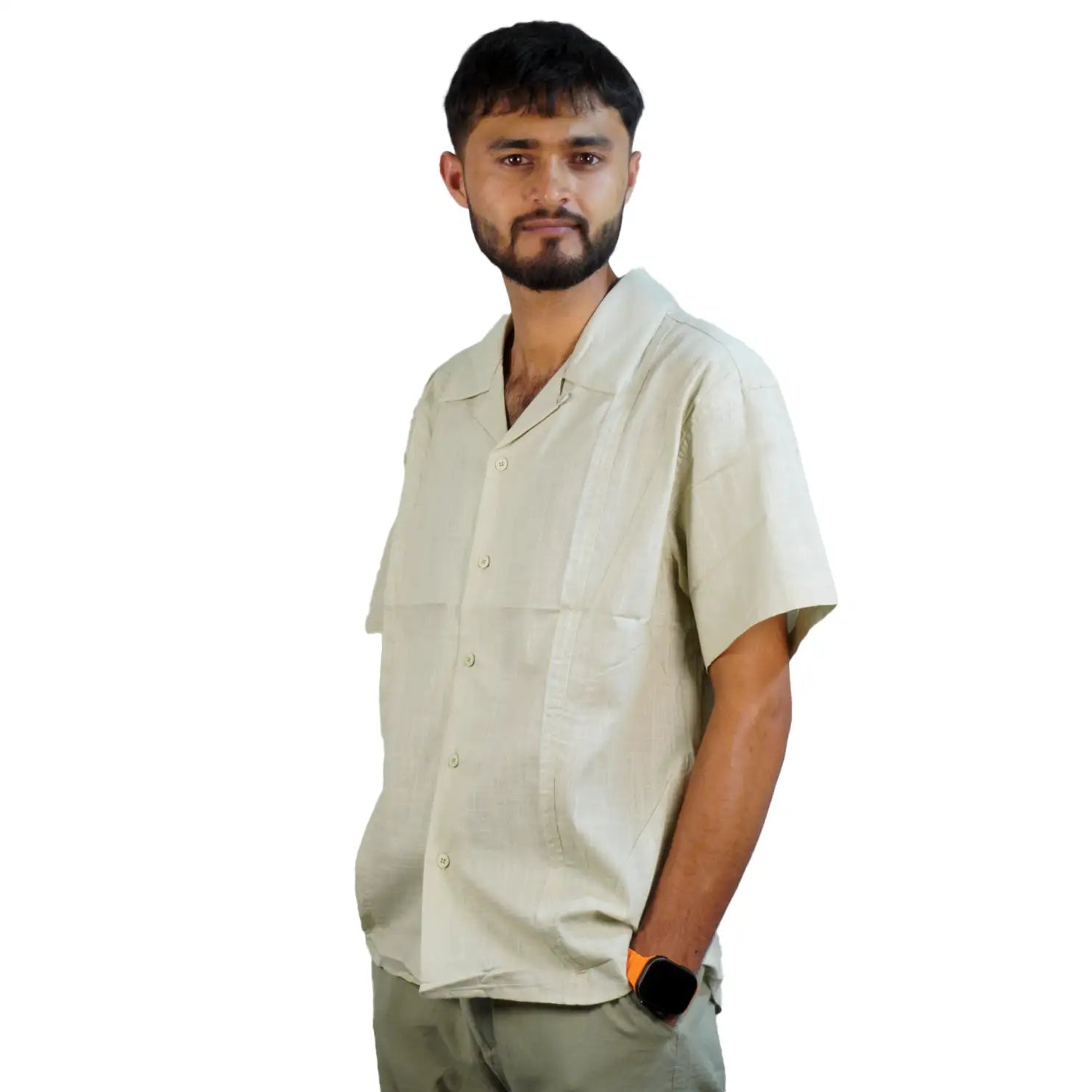 Casual Off - White Collar Linen Shirt for Men GC20 - Jutapasal