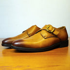 Classic Black Single Monk Strap Shoes [GS122] - Jutapasal
