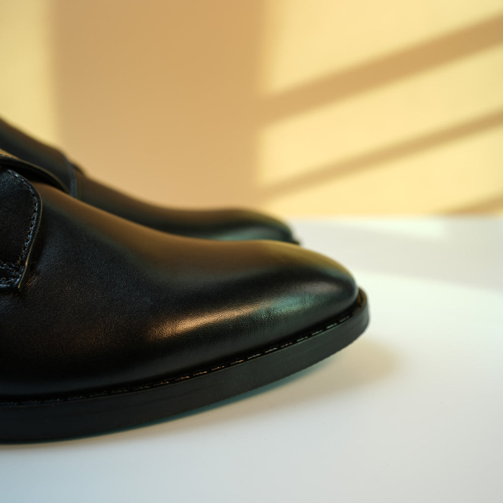 Classic Black Single Monk Strap Shoes [GS122] - Jutapasal