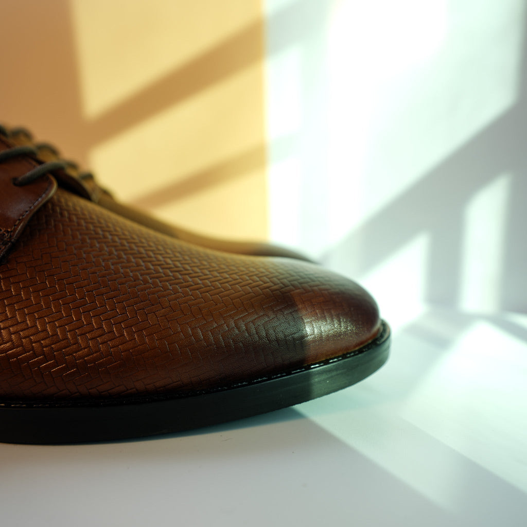 Classic Brown Leather Derby Shoes [GS121] - Jutapasal