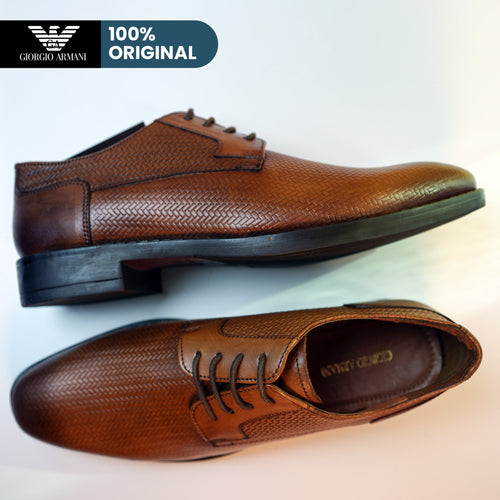 Classic Brown Leather Derby Shoes