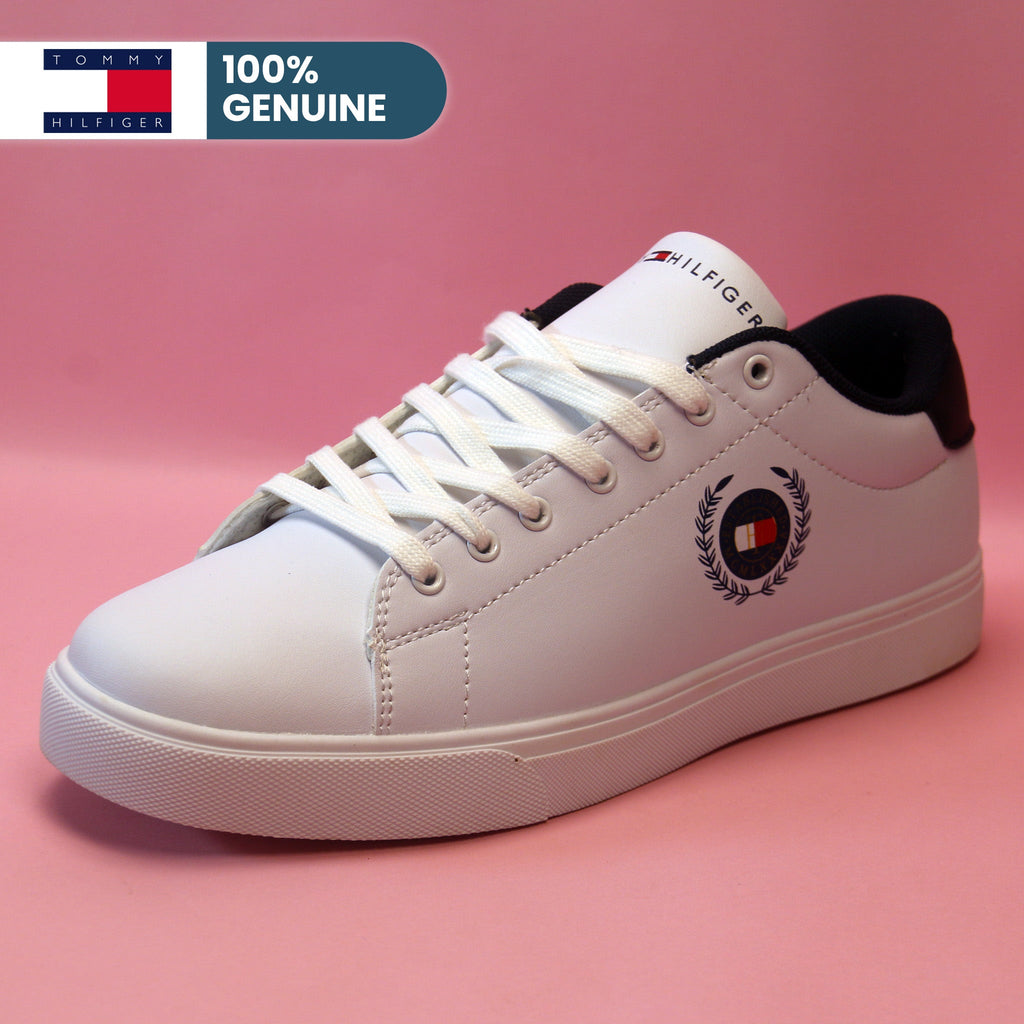 Classic White Sneakers with Navy Crest Detail [GS127] - Jutapasal